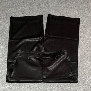 Vince Black Satin Wide Leg Dress Pants